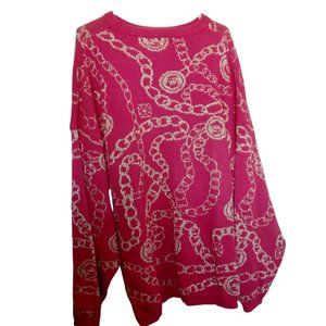 C.S.T. Studio Red and Gold Sweater, Size 50/ US 2X